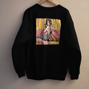 Jesse Jo Stark Sweatshirt Lady Bird Black Crewneck Size Large